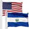 G128 Combo Pack: American USA Flag 3x5 Ft & El Salvador Flag 3x5 Ft, Both Printed 150D Polyester, Indoor/Outdoor, Brass Grommets